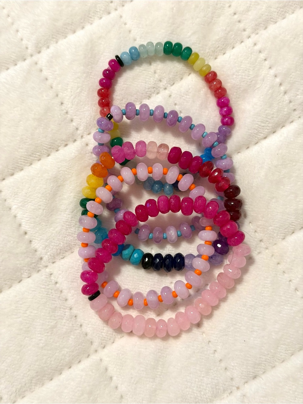 Multicolor Beaded Stretch Bracelet Set - Allie + Bess (Set of 5)